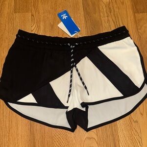 adidas Women’s Black and White Colorblock Athletic Shorts